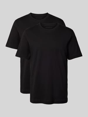 T-Shirt im unifarbenen Design im 2er-Pack Shop The Look MANNEQUINE