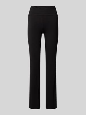 Flared cut stoffen broek met elastische band Shop The Look MANNEQUINE