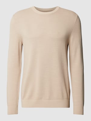 Gebreide pullover met labelstitching Shop The Look MANNEQUINE