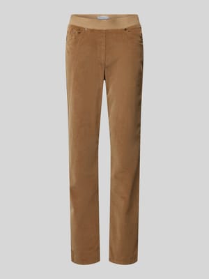 Slim fit broek van fijne corduroy met elastische band Shop The Look MANNEQUINE