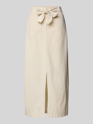 Midirock aus Viskose-Baumwoll-Mix mit Leinen-Anteil Modell 'PRISILLA' Shop The Look MANNEQUINE