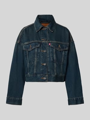 Jeansjacke mit Label-Detail Modell 'LOOSE CROP TRUCKER' Shop The Look MANNEQUINE