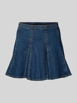 jeansowa spódnica mini z mieszanka bawełny i lyocellu model 'GODET' Shop The Look MANNEQUINE