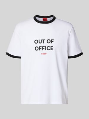 T-shirt o kroju regular fit z czystej bawełny model 'DOFFICE' Shop The Look MANNEQUINE