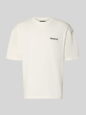 Oversized T-Shirt mit Label-Stitching Modell 'Stege' Shop The Look MANNEQUINE