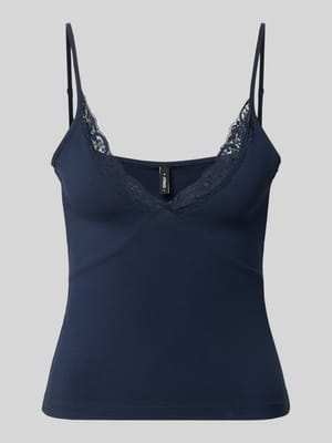 Top na ramiączkach o kroju slim fit z mieszanki bawełny model 'KISS' Shop The Look MANNEQUINE