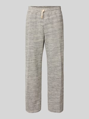 Regular fit stoffen broek met structuurmotief Shop The Look MANNEQUINE