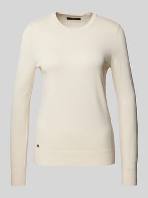 Gebreide pullover met geribde ronde hals, model 'SHAVONNE' Shop The Look MANNEQUINE