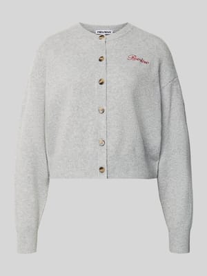 Gebreid jack met labelstitching Shop The Look MANNEQUINE