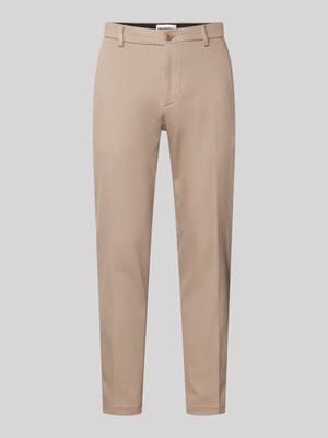 Tapered fit stoffen broek met ceintuurlussen, model 'AJEND' Shop The Look MANNEQUINE