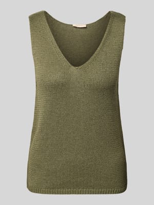 Gebreide top met V-hals, model 'Grscaliva' Shop The Look MANNEQUINE