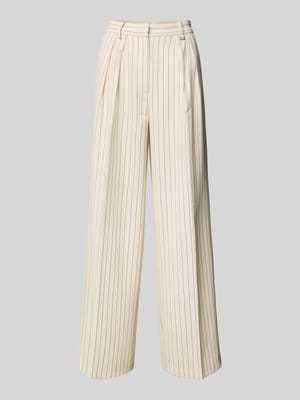 Wide leg stoffen broek met bandplooien, model 'Elaine' Shop The Look MANNEQUINE