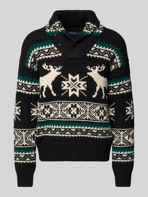 Gebreide pullover met opstaande kraag Shop The Look MANNEQUINE