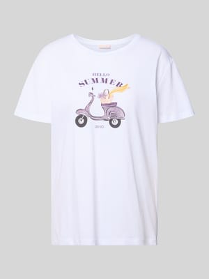 T-shirt met motief en met siersteentjes Shop The Look MANNEQUINE