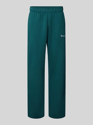 Straight fit sweatpants met labelstitching Shop The Look MANNEQUINE