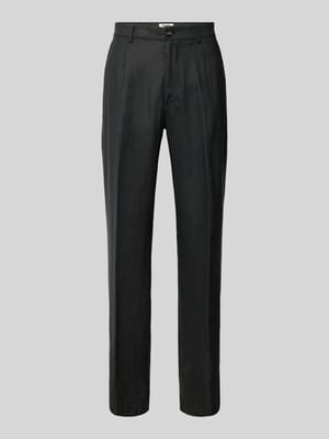 Tapered fit pantalon met bandplooien, model 'OLE' Shop The Look MANNEQUINE