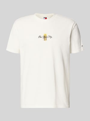 Regular fit T-shirt van puur katoen Model 'SIGN BLOCK' Shop The Look MANNEQUINE