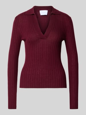 Sweter z prążkowanej dzianiny z wełny  Shop The Look MANNEQUINE