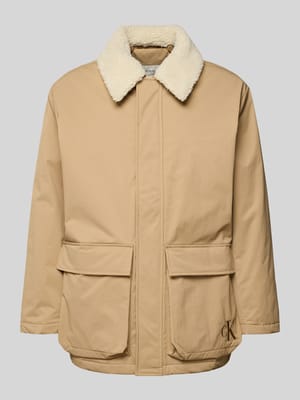 Regular fit parka met labelprint Shop The Look MANNEQUINE