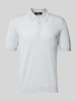 Slim fit zijden poloshirt met ribboorden Shop The Look MANNEQUINE