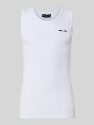 Tank top z haftowanym logo i okrągłym dekoltem Shop The Look MANNEQUINE