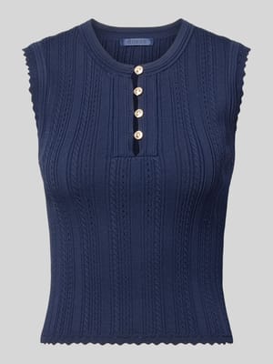 Stricktop in Pointelle-Strick mit kurzer Knopfleiste Shop The Look MANNEQUINE