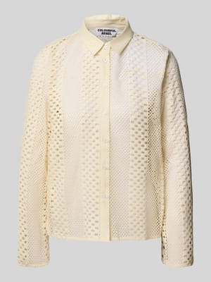 Regular Fit Bluse mit Lochmuster Modell 'Lexi' Shop The Look MANNEQUINE