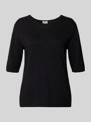 Gebreid shirt van wolmix met ronde hals Shop The Look MANNEQUINE