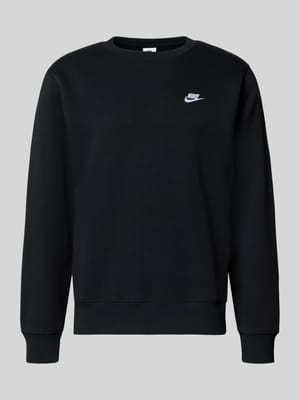 Sweatshirt mit Label-Stitching und Rundhalsausschnitt Shop The Look MANNEQUINE