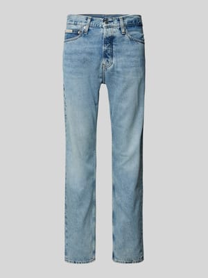 Straight Leg Jeans mit Label-Detail Shop The Look MANNEQUINE