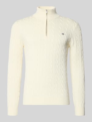 Krój slim fit troyer z prążkowanymi wykończeniami Shop The Look MANNEQUINE
