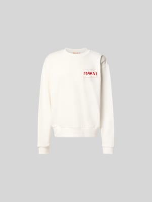 Sweatshirt mit Label-Detail Shop The Look MANNEQUINE