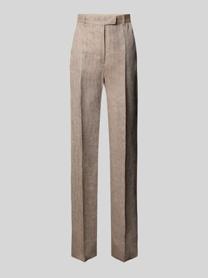 Straight leg linnen broek met persplooien, model 'SATIRA' Shop The Look MANNEQUINE