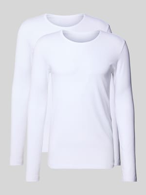 Longsleeve mit geripptem Rundhalsausschnitt Shop The Look MANNEQUINE