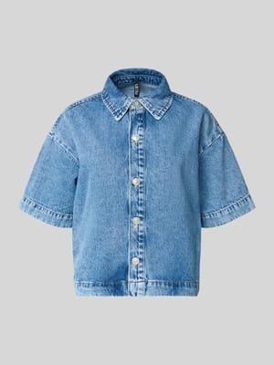 Loose Fit Jeansbluse aus reiner Baumwolle Modell 'SKY' Shop The Look MANNEQUINE