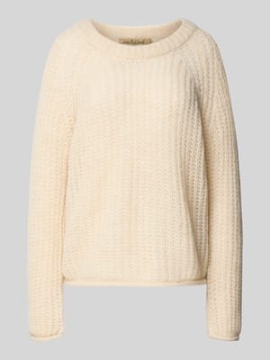 Strickpullover mit Rundhalsausschnitt und Rollsaum Shop The Look MANNEQUINE