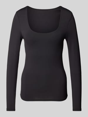 Longsleeve mit tiefem Rundhalsausschnitt Modell 'ELA' Shop The Look MANNEQUINE