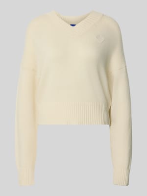 Cropped Strickpullover aus Schurwoll-Mix Modell 'SCUTIE_B' Shop The Look MANNEQUINE