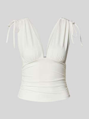 Top met V-hals en vetersluiting Shop The Look MANNEQUINE