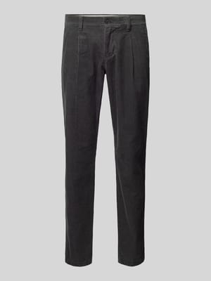 Tapered Fit Cordhose aus reiner Baumwolle Modell 'OSBY PLEATS' Shop The Look MANNEQUINE