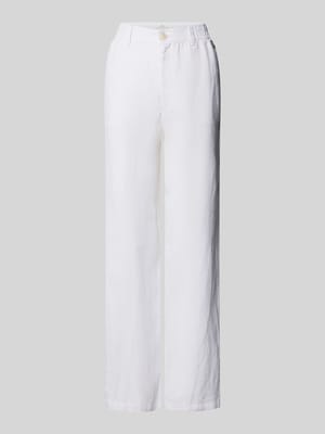 Straight Fit Leinenhose mit elastischem Bund Shop The Look MANNEQUINE