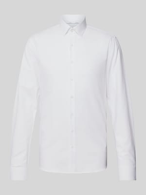 Koszula biznesowa o kroju slim fit z fakturowanym wzorem model ‘Bari’ Shop The Look MANNEQUINE