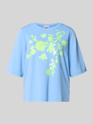 T-Shirt aus Viskose-Mix mit Paillettenbesatz Shop The Look MANNEQUINE