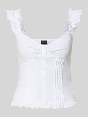 Slim Fit Bluse mit Rüschenbesatz Shop The Look MANNEQUINE