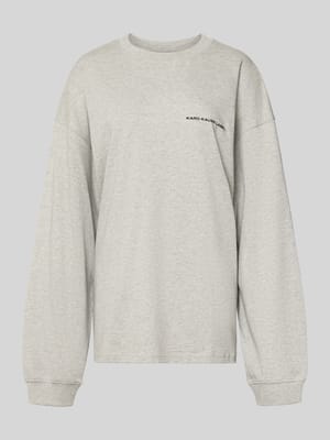 Bluzka o kroju oversized z długim rękawem i nadrukiem z logo Shop The Look MANNEQUINE