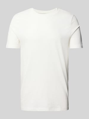 T-Shirt mit geripptem Rundhalsausschnitt Shop The Look MANNEQUINE