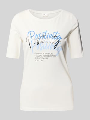 Slim fit T-shirt van katoenmix Shop The Look MANNEQUINE