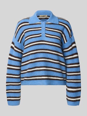 Pullover mit Woll-Anteil und kurzer Knopfleiste Shop The Look MANNEQUINE