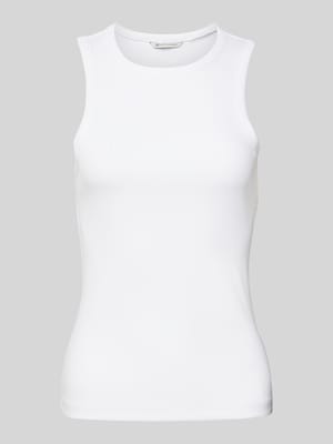 Slim fit tanktop van katoenmix met geribde look Shop The Look MANNEQUINE