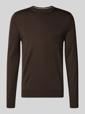 Regular Fit Longsleeve aus Merino-Mix Shop The Look MANNEQUINE